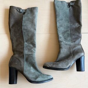 Stylish green multi media Knee-High Boots